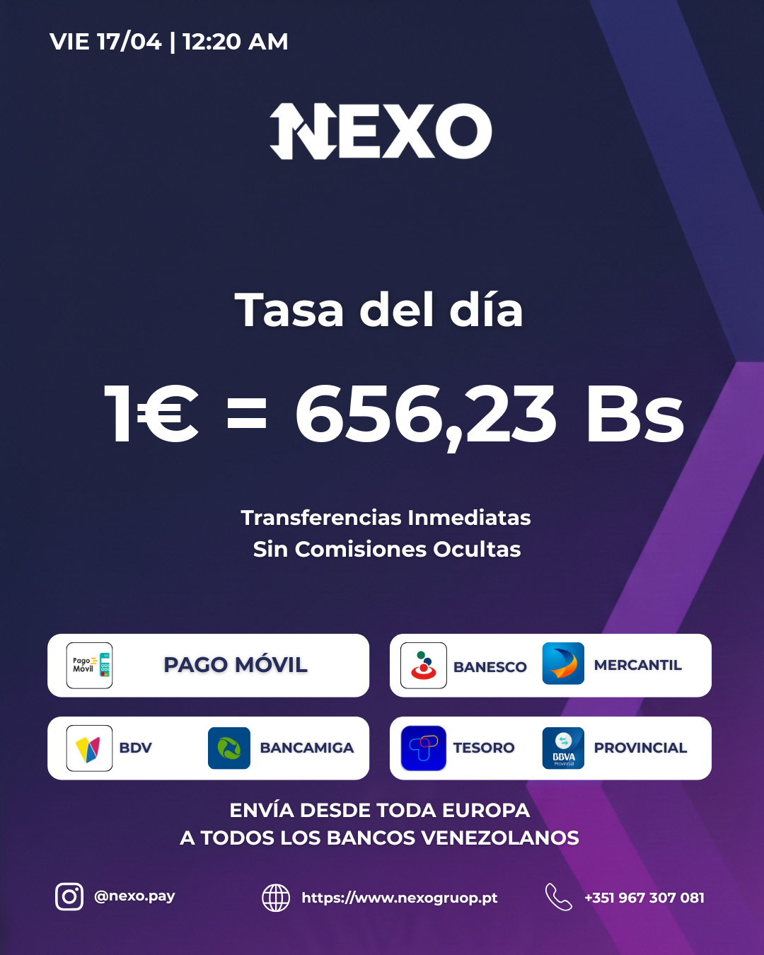 Aplicación Nexo Tasas
